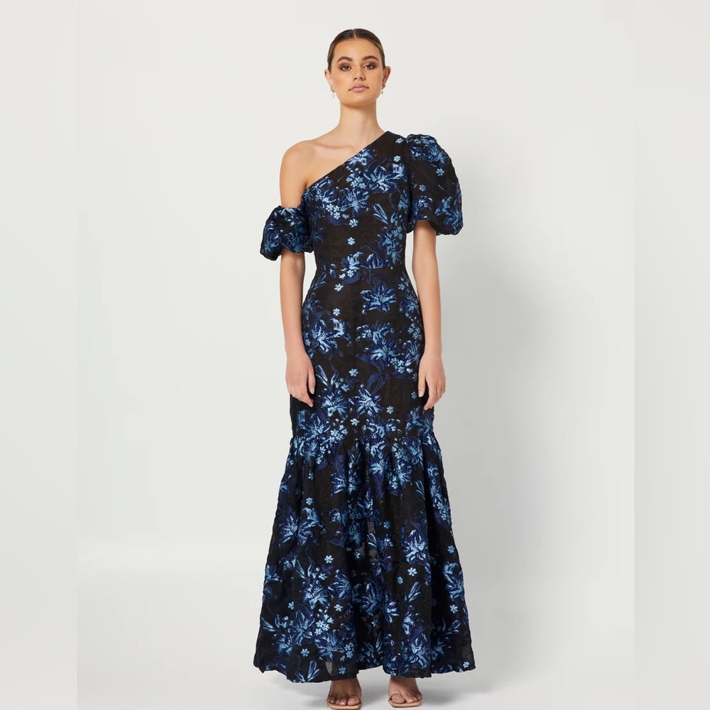 ELLIATT Planetary Asymmetric Jacquard Maxi Dress